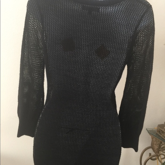 Express Mini knitted black dress long sleeves - Picture 5 of 7